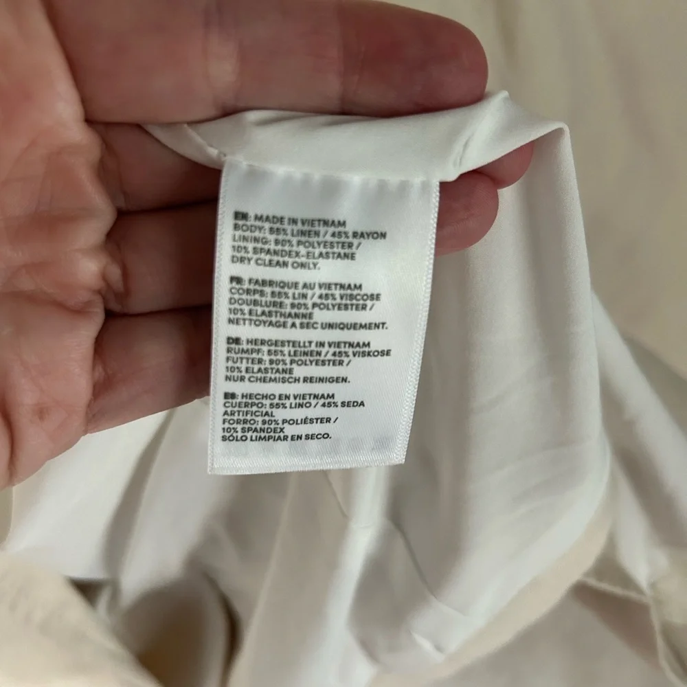 Lands End Women's Linen Double Breasted Blazer Size 4. Career Casual Preppy - Picture 6 of 10